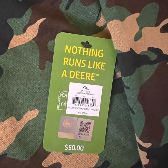 John Deere  Core Graphic Logo Hoodie Camo- Size XXL - Picture 3 of 10